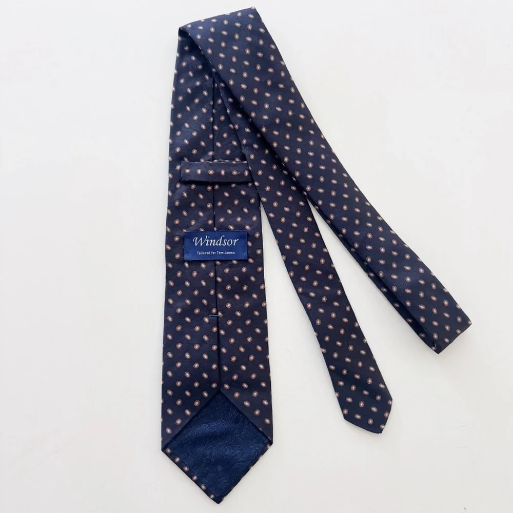 Windsor for Tom James Navy Silk Tie